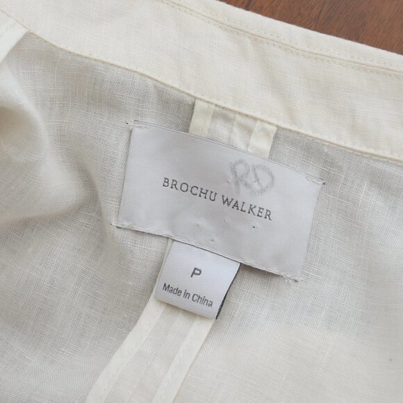 Brochu Walker White Linen Single Button Blazer Sz XS - Picture 4 of 7